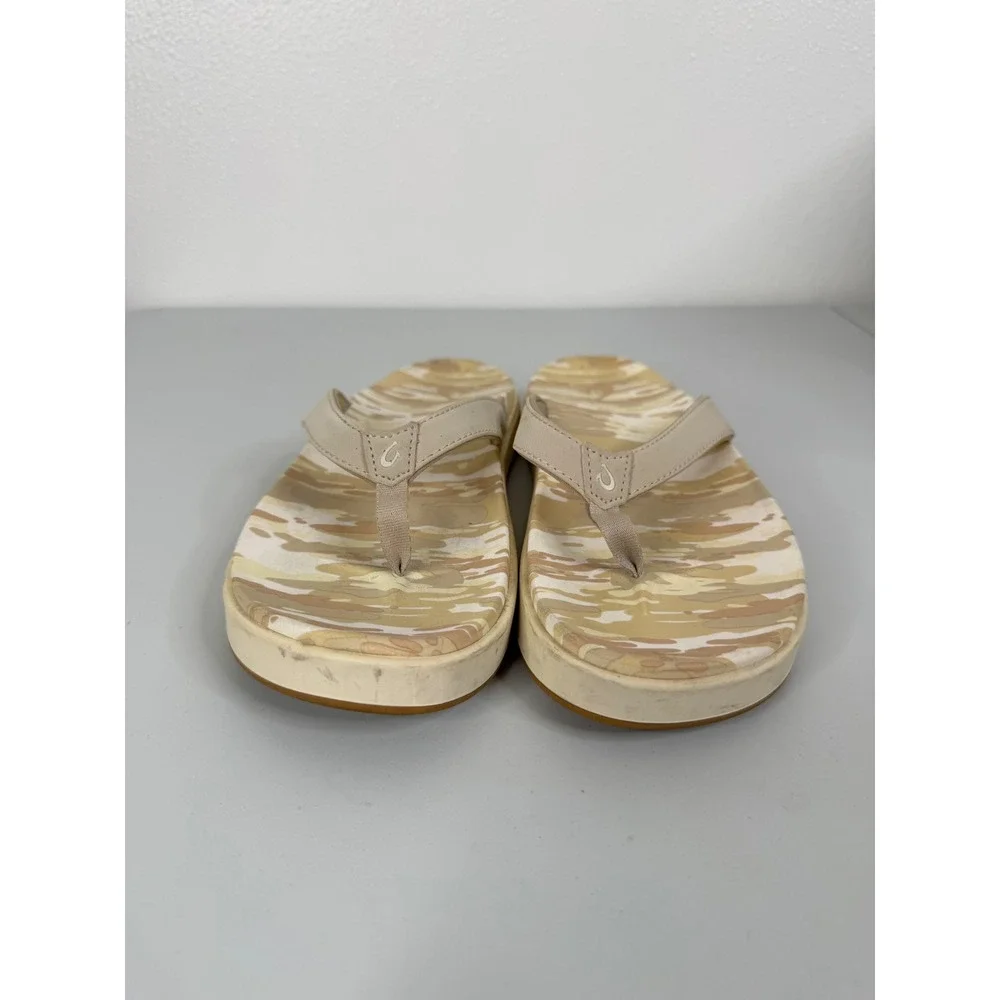 Olukai Nu'a Pi'o Flip Flop‎ Sandals in Tapa Wai Camo Size 7